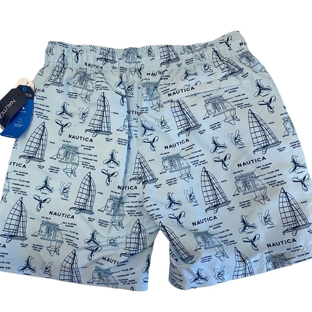 Nautica Swim Shorts Sustainably Crafted 6" Printed Szs Small XLarge